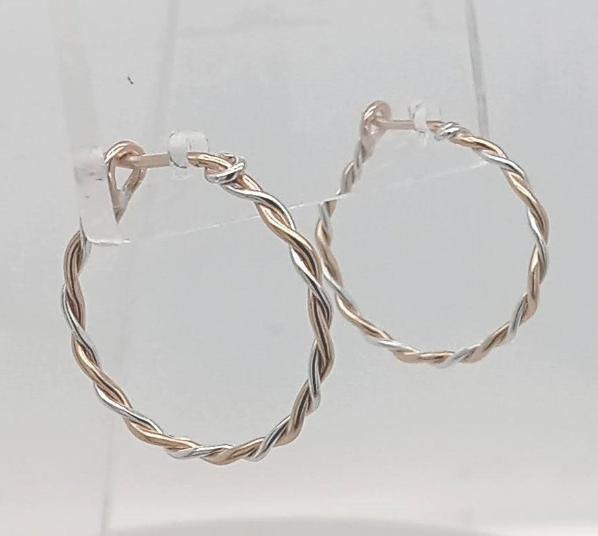Sterling Silver 14kt Goldfill Hoop Earrings Locking posts GemRapture Jewellery Canadian handmade artisan jewelry
