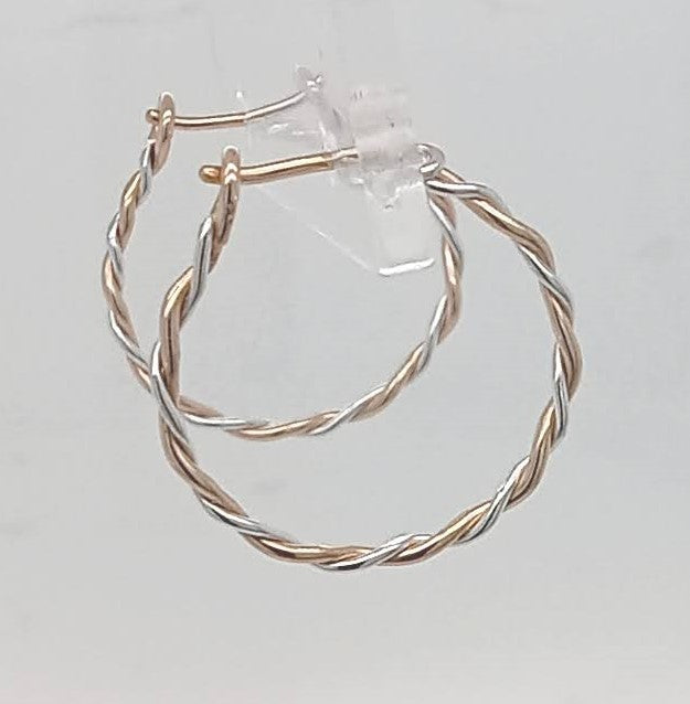 Sterling Silver 14kt Goldfill Hoop Earrings Locking posts GemRapture Jewellery Canadian handmade artisan jewelry