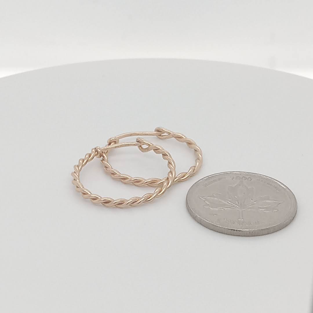 Sterling Silver 14kt Goldfill Hoop Earrings Locking posts GemRapture Jewellery Canadian handmade artisan jewelry