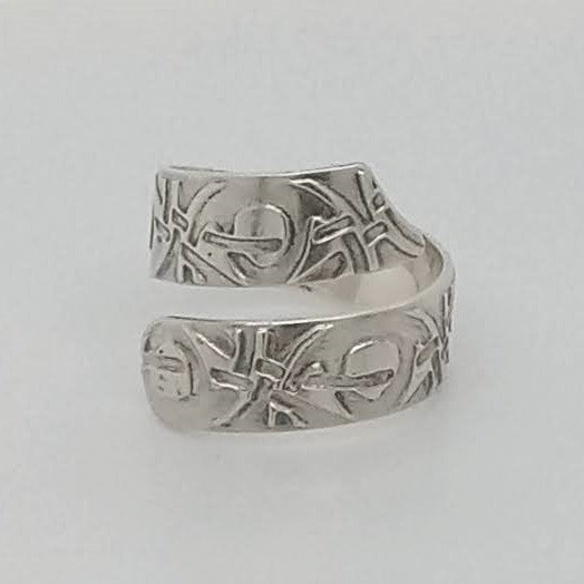 Sterling Silver Ring Endless XOXO Easy On/Off Wrapping Band Adjustable Size 7-8.5