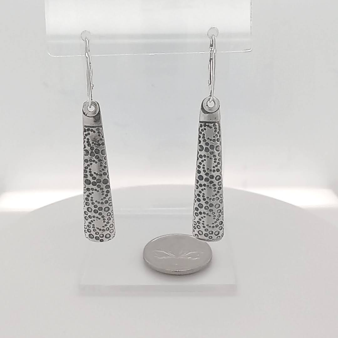 Artisan Sterling Silver Art Deco Drop Earrings - Handmade Canada | GemRapture