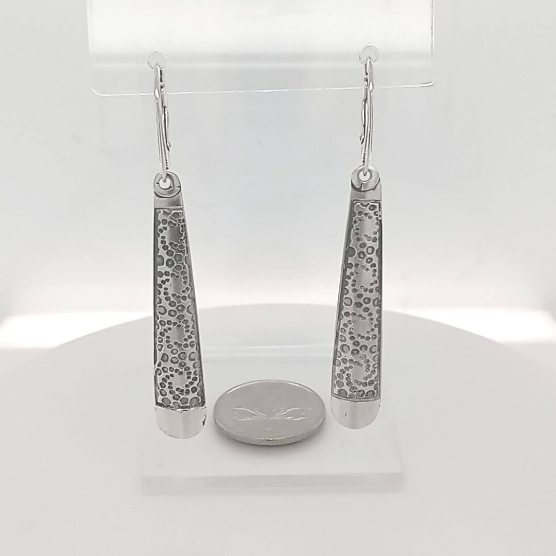 Artisan Sterling Silver Art Deco Drop Earrings - Handmade Canada | GemRapture
