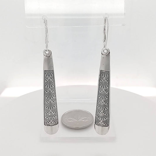 Artisan Sterling Silver Art Deco Drop Earrings - Handmade Canada | GemRapture