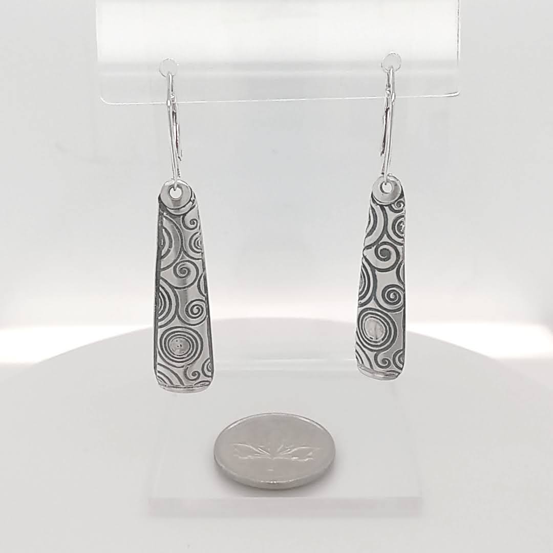 Artisan Sterling Silver Art Deco Drop Earrings - Handmade Canada | GemRapture