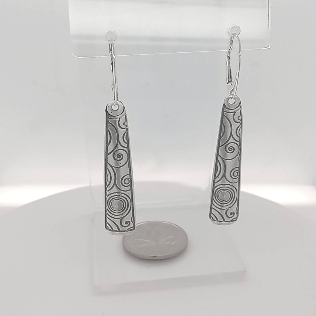 Artisan Sterling Silver Art Deco Drop Earrings - Handmade Canada | GemRapture