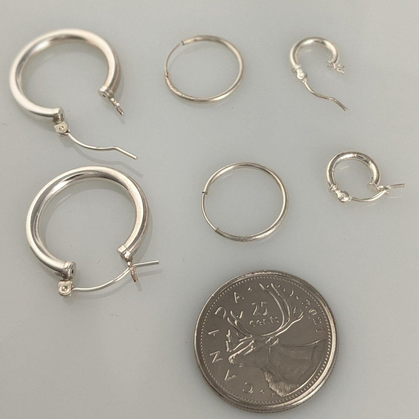 Machine fabricated hinged hoop earrings sterling Silver 16mm hollow tube lightweight economical GemRapture Jewellery