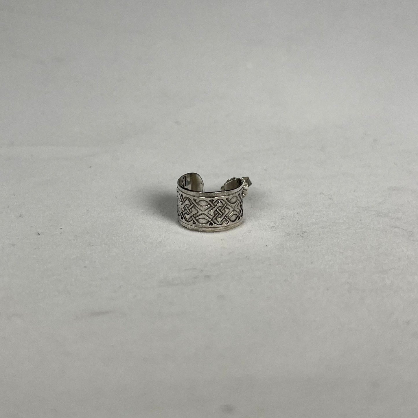 Etched Sterling Silver Mini Hoop Earring