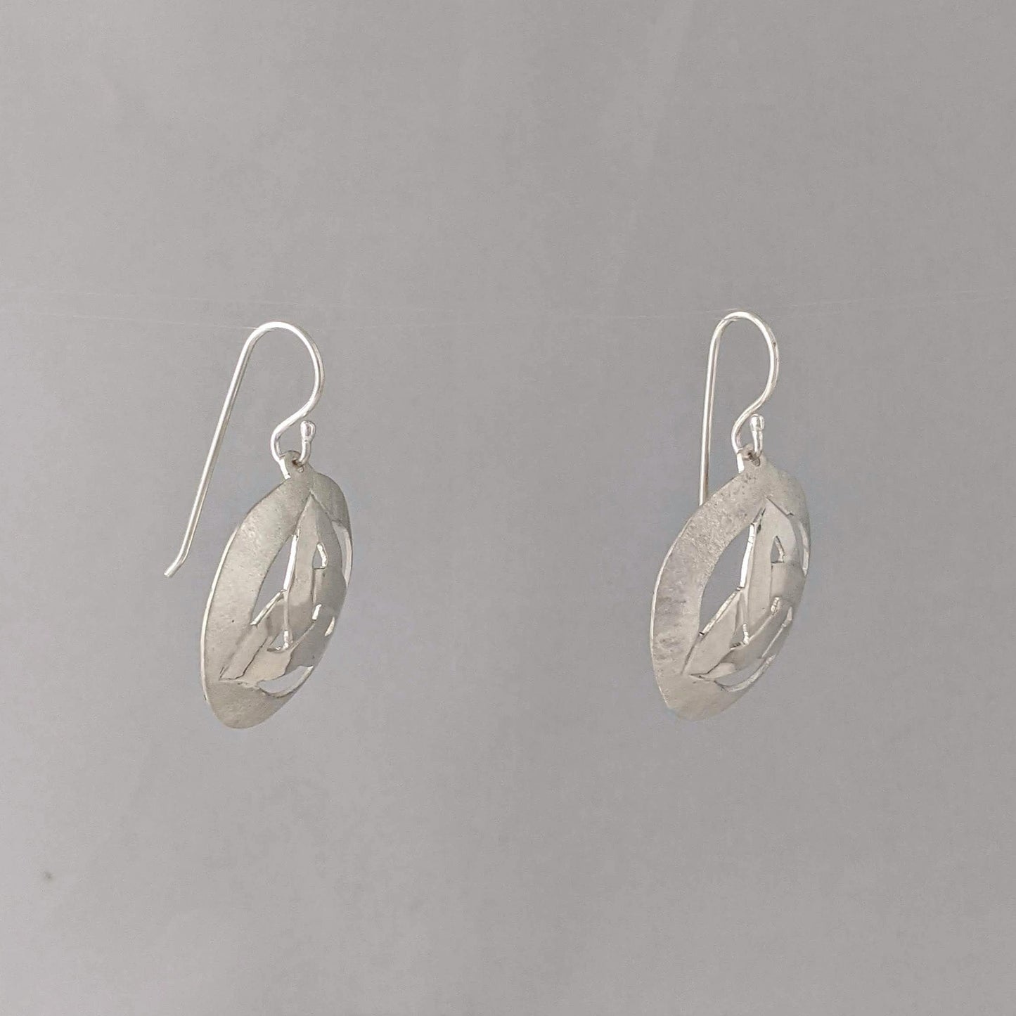 Sterling Silver Earrings hand pierced "Golden Section" trefoil GemRapture Jewellery Canadian handcrafted artisan jewelry