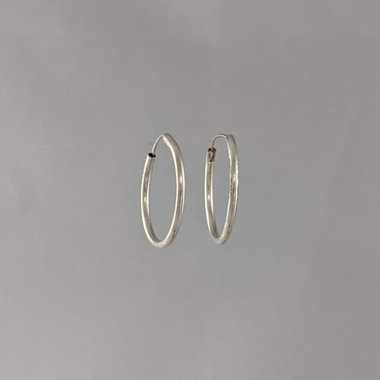 16mm Sterling Silver Endless Hoop Earrings